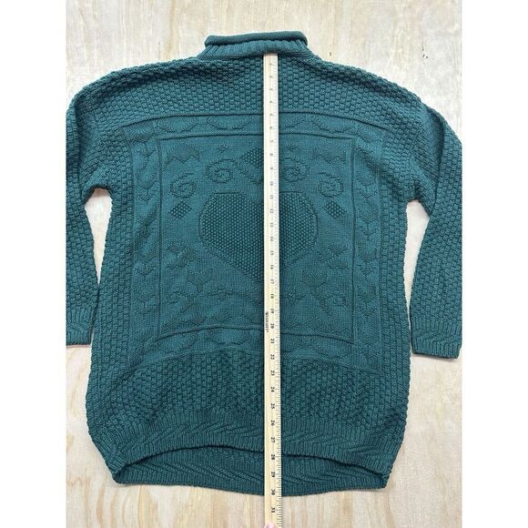 Casual Corner Dead Stock NWTs Green Cotton Sweater 80’s Green Heart Oversized S - Picture 5 of 6
